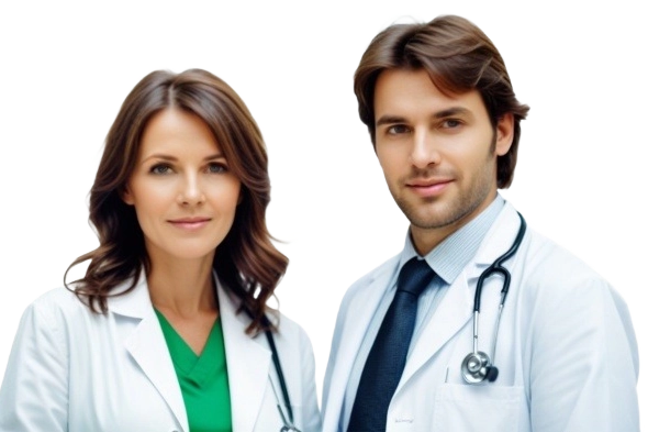 Compassionate doctors consulting with a patient about nutrition